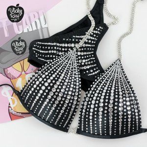 Sparkling Black Competition Bikini for Women